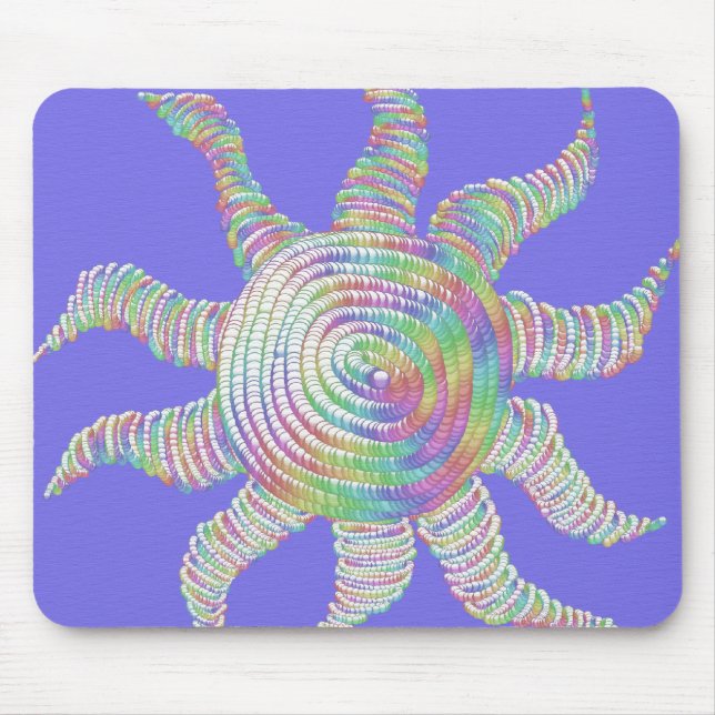 Colourful Rainbow Sun Mouse Pad (Front)