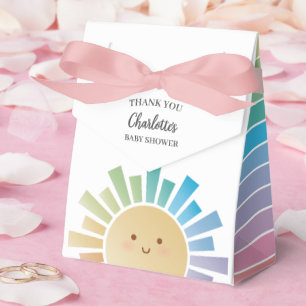 Colourful Rainbow Sunshine Baby Shower Thank You Favor Box