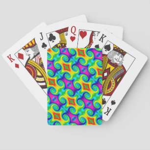 Colourful Rainbow Swirl Abstract Art Pattern Playing Cards