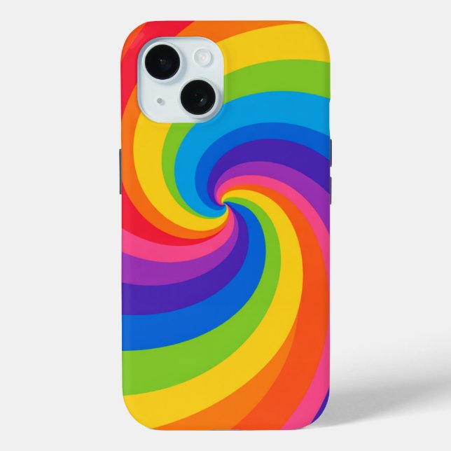 Colourful Rainbow Swirl Abstract Phone Case – Bold (Back)