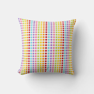Colourful Rainbow Swirl Dot Pattern Decor Throw Pillow