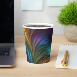 Colourful Rainbow Swirl Paper Cups
