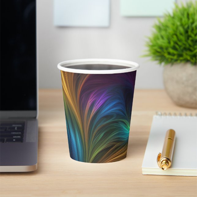 Colourful Rainbow Swirl Paper Cups (Insitu)
