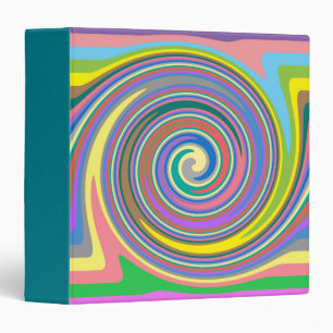 Colourful rainbow swirl pattern binder