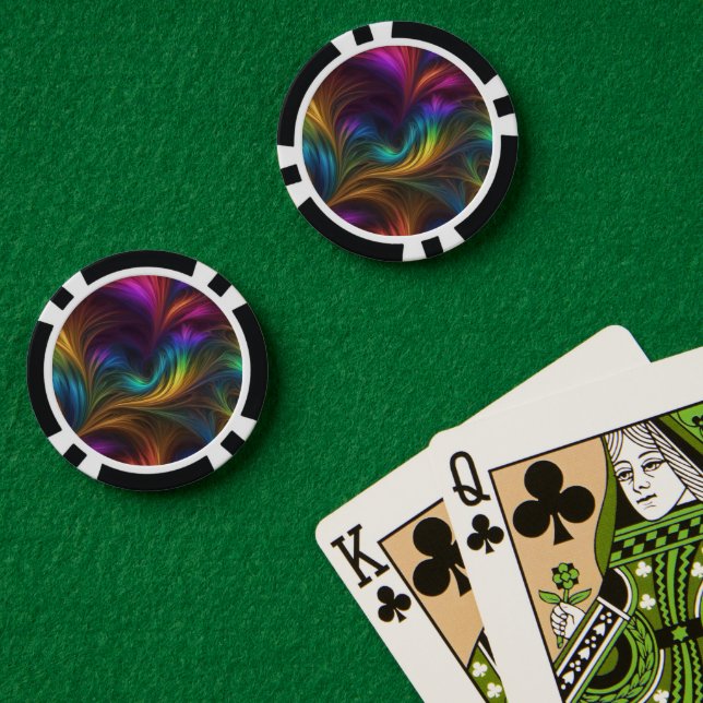 Colourful Rainbow Swirl Poker Chips (Poker Table (Double))