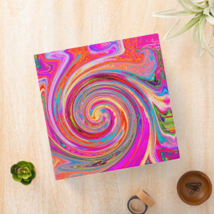 Colourful Rainbow Swirl Retro Abstract Design Binder