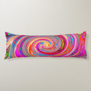 Colourful Rainbow Swirl Retro Abstract Design Body Pillow