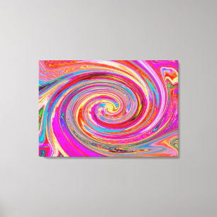 Colourful Rainbow Swirl Retro Abstract Design Canvas Print