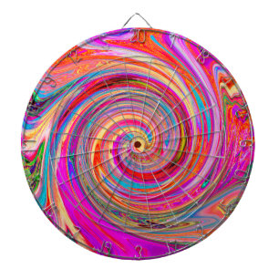 Colourful Rainbow Swirl Retro Abstract Design Dartboard