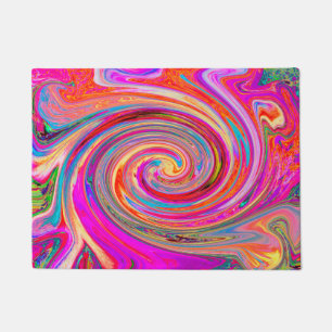 Colourful Rainbow Swirl Retro Abstract Design Doormat