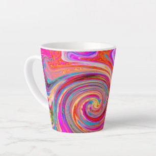 Colourful Rainbow Swirl Retro Abstract Design Latte Mug