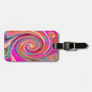 Colourful Rainbow Swirl Retro Abstract Design Luggage Tag
