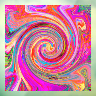 Colourful Rainbow Swirl Retro Abstract Design Window Cling