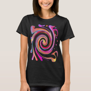 Colourful Rainbow Swirl Retro Abstract Groovy Desi T-Shirt