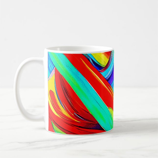 Colourful Rainbow Swirls 1108 Coffee Mug (Left)