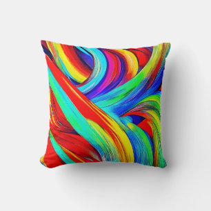 Colourful Rainbow Swirls 1108 Throw Pillow
