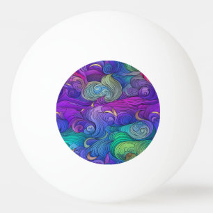 Colourful Rainbow Swirls Ping Pong Ball