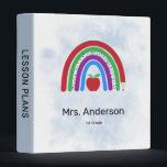 Colourful Rainbow Teacher Lesson Plans Binder<br><div class="desc">A cute teacher lesson plan binder featuring a colourful rainbow accented with a red pencil and an apple. Personalize with the teacher's name and grade.</div>