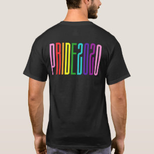 Colourful Rainbow Text LGBTQ Gay Pride 2020 T-Shirt