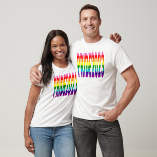 Colourful Rainbow Text LGBTQ Gay Pride 2023 T-Shir T-Shirt