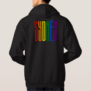Colourful Rainbow Text LGBTQ Sydney Gay Pride LGBT Hoodie