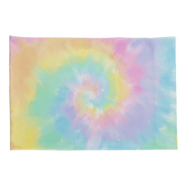 Colourful Rainbow Tie Dye Pattern Pillowcase (Back-Right)