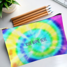 Colourful Rainbow Tie Dye Personalized Pencil Case