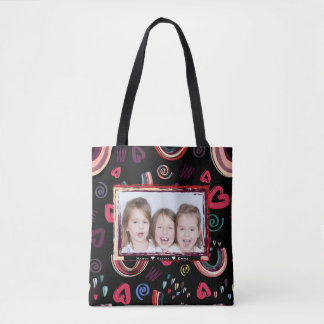 Colourful Rainbow Tote bag design with trendy styl