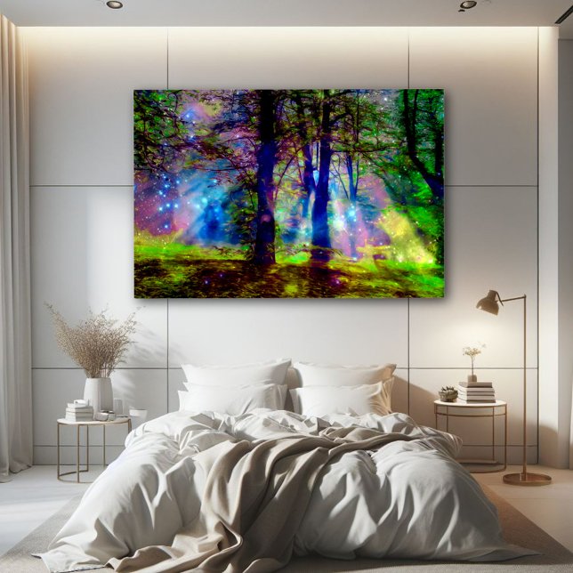 Colourful Rainbow Trees Enchanted Forest  Poster (Creator Uploaded)