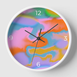 colourful rainbow trendy cute Wall Clock