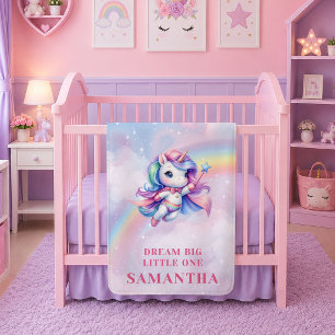 Colourful Rainbow Unicorn Birthday Baby BlankeT
