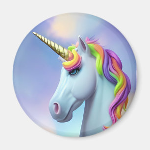Colourful Rainbow Unicorn Clouds Magnet