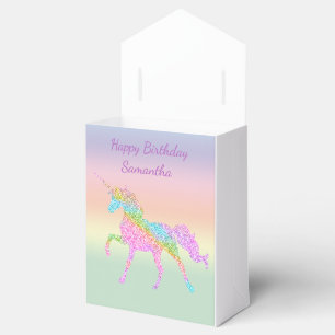 Colourful Rainbow Unicorn Party Favour Box