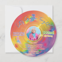Colourful Rainbow Vinyl Record Music Birthday