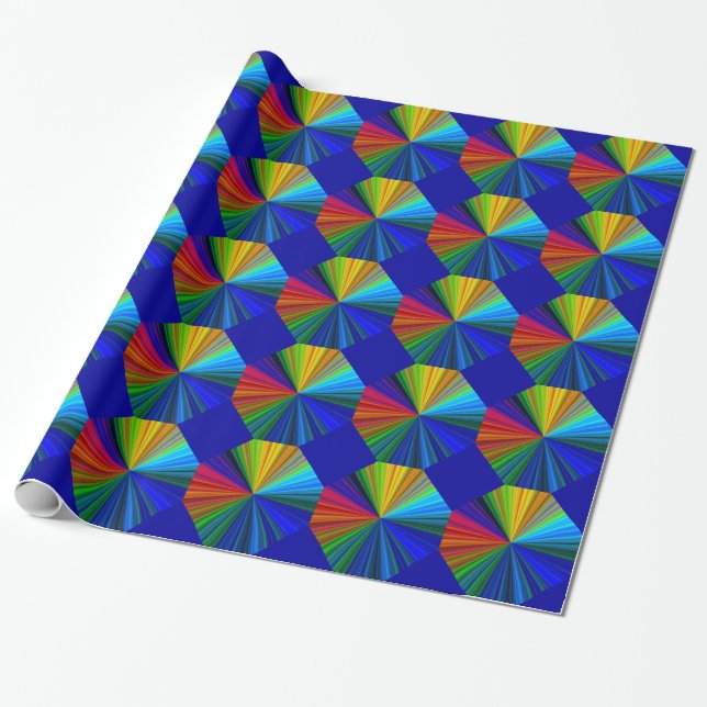 Colourful Rainbow Vortex Wrapping Paper (Unrolled)