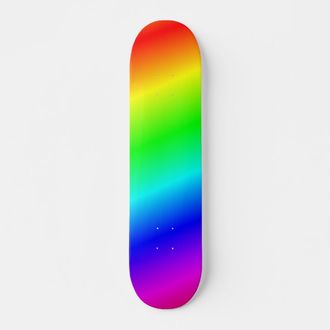 Colourful Rainbow Watercolor Skateboard (Front)