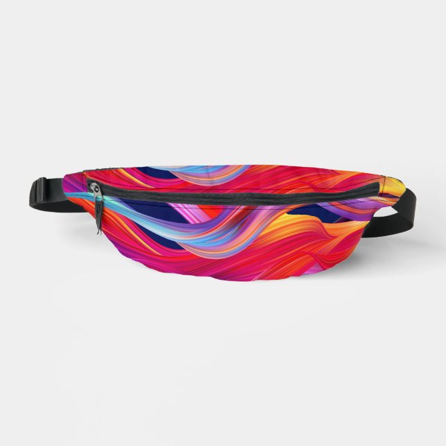 Colourful Rainbow Waves Fanny Pack (Front)
