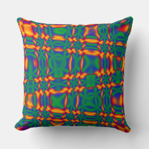 Colourful Rainbow Waves Red Blue Green Sofa Pillow