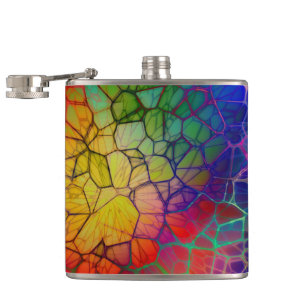 Colourful Rainbow Web Hip Flask