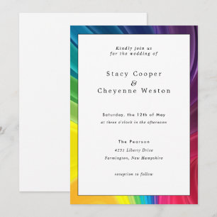 Colourful Rainbow Wedding Invitation