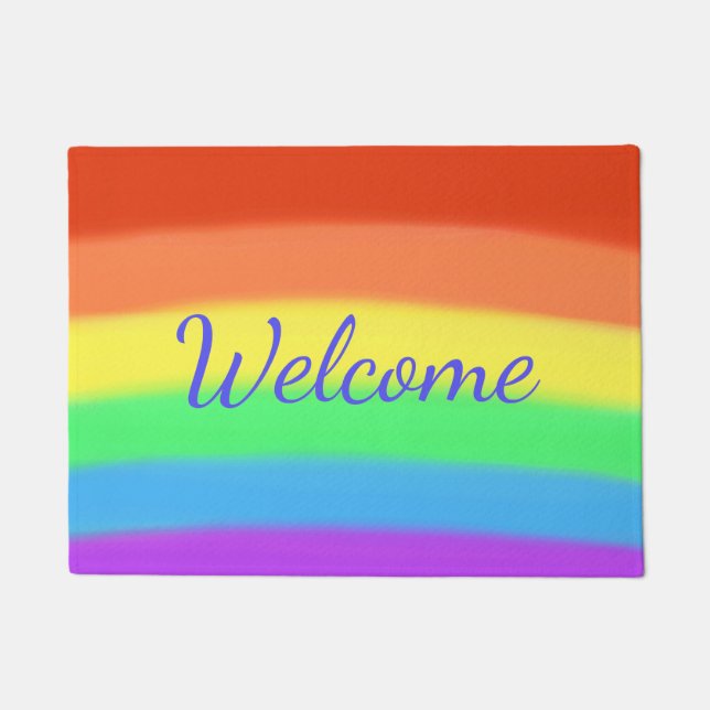 Colourful Rainbow Welcome Doormats (Front)