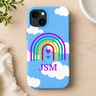 Colourful Rainbow with Blue Sky and Clouds iPhone 13 Case