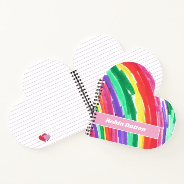 Colourful Rainbow with Name Notebook (Inside)