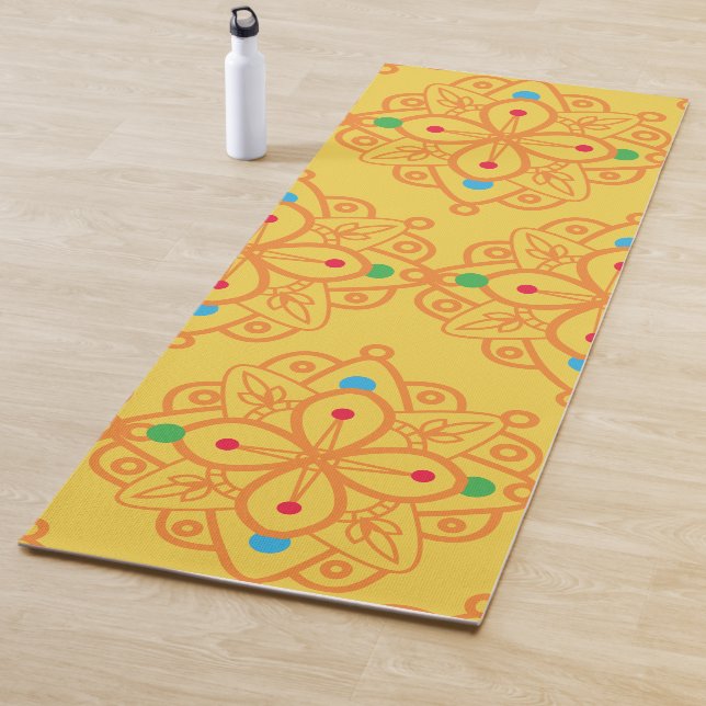 Colourful Rainbow Yoga mandala Pattern Mat (In Situ)