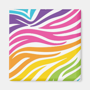 Colourful Rainbow Zebra Print Pattern Gifts Magnet