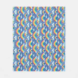 Colourful Rainbows and Clouds Fleece Blanket