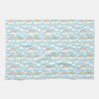 Colourful Rainbows and Clouds Kitchen Towel