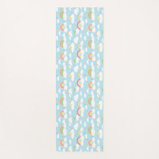 Colourful Rainbows and Clouds Yoga Mat