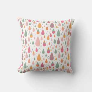 Colourful Raindrop Patterns Throw Pillow