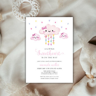 Colourful Raindrop Sweetheart Valentine Baby Showe Invitation